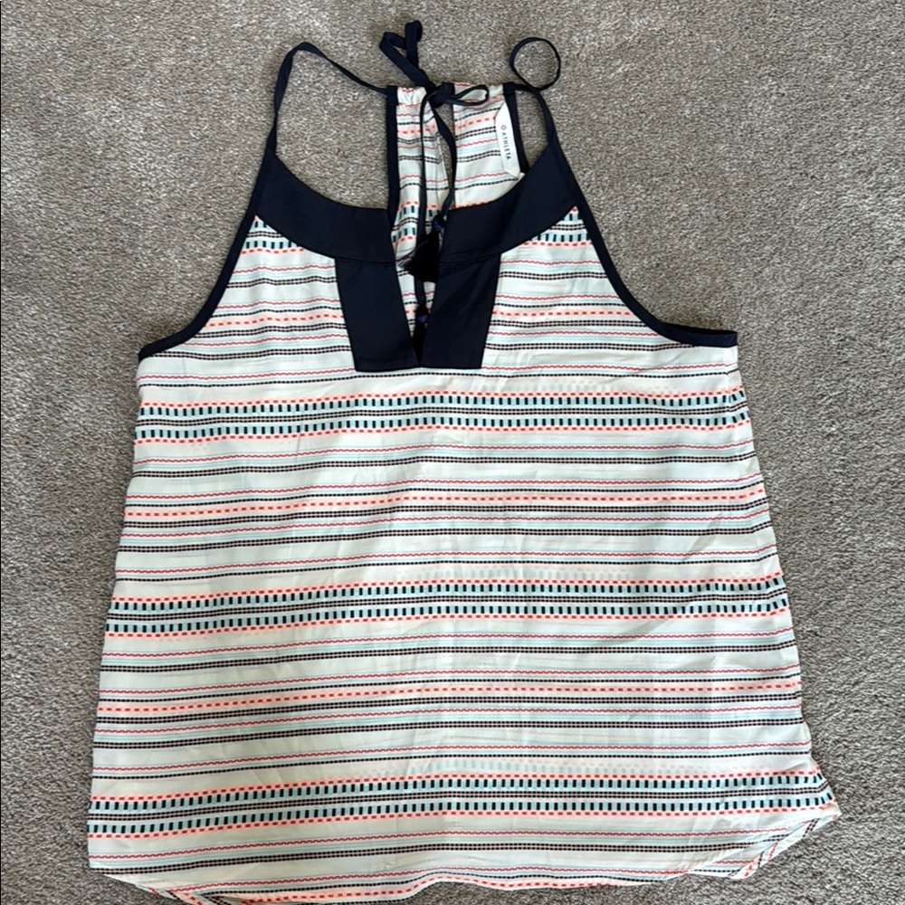 Athleta Blue and Pink Tie Front Tank Top